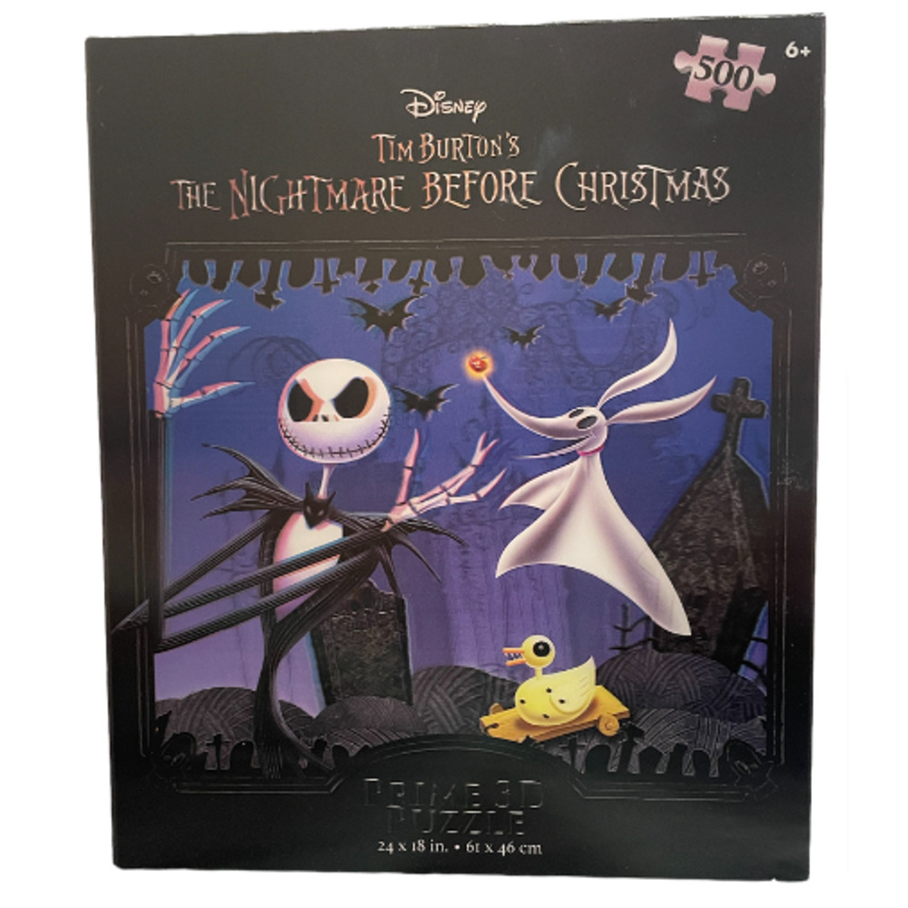 Tim Burton Nightmare Before Christmas 3D Puzzle 500 Pieces 24x18 Sealed Disney